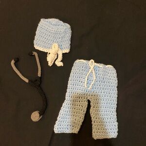 Crochet Baby Scrubs Nurse Doctor Photo Prop